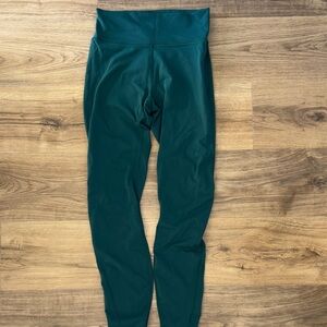 Lululemon Forest Green Leggings with Side Mesh Detail